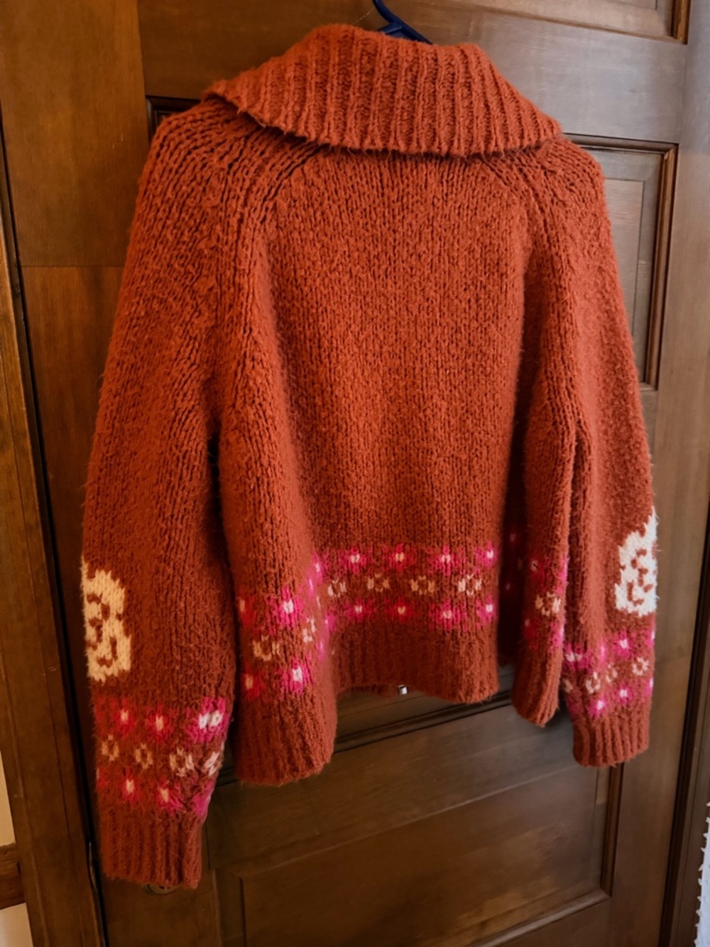 ANTHROPOLOGIE MAEVE ZIP FRONT CARDIGAN IN RED SWAN - Picture 10 of 11